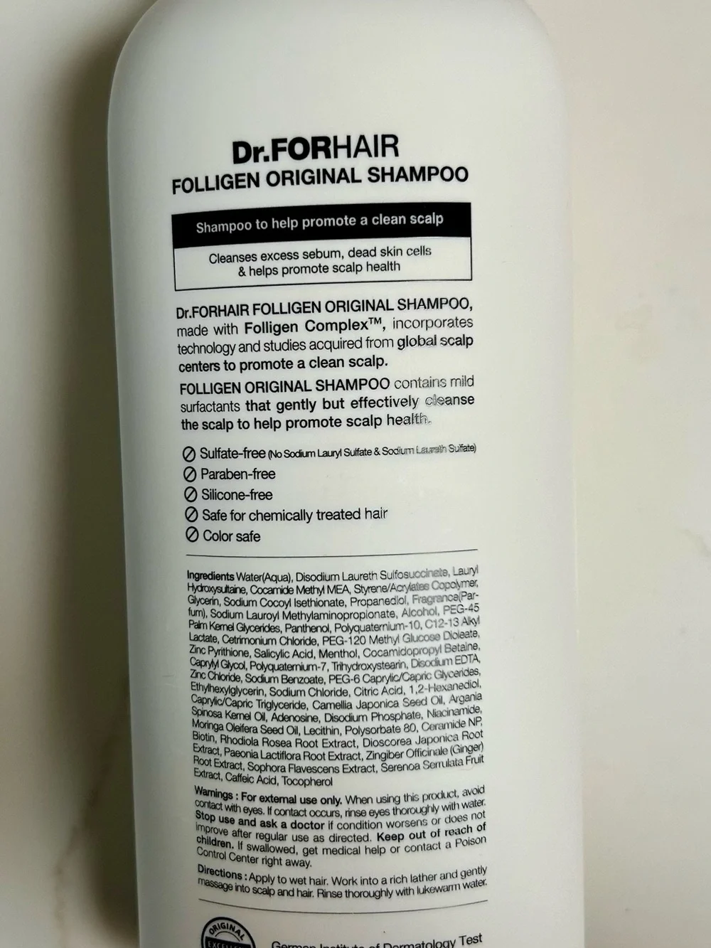 Dr.FORHAIR Original Shampoo - White